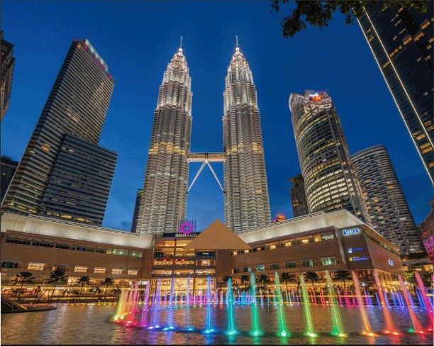 The Petronas Twin Towers in Kuala Lumpur