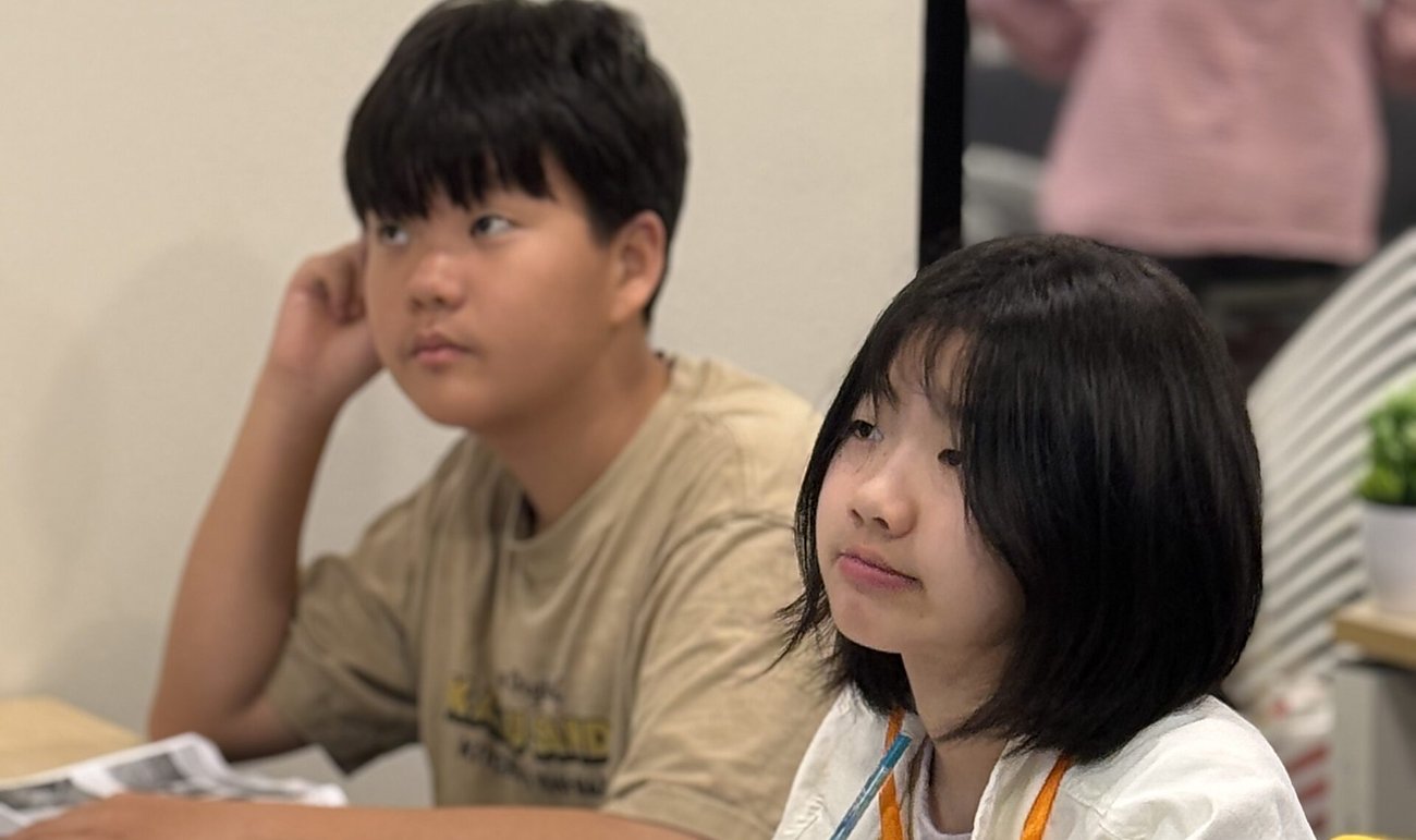 Students focused on a lesson