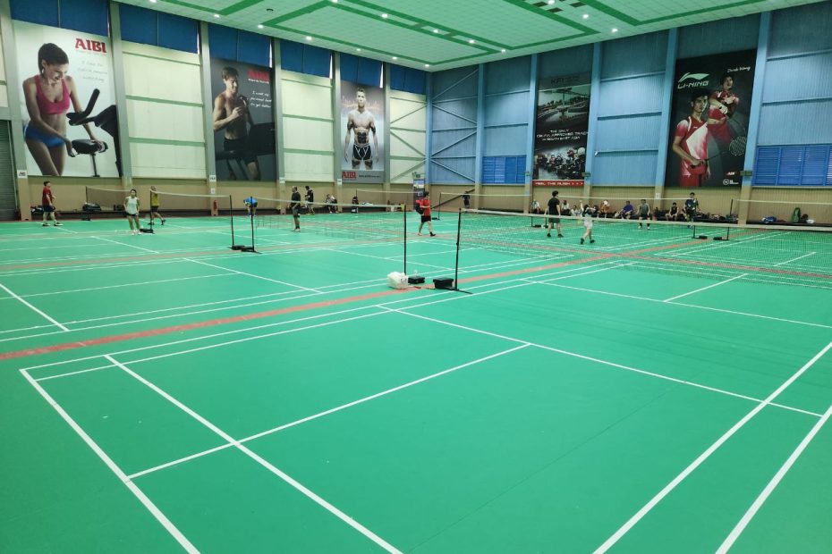 A large indoor badminton hall