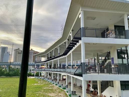 A driving range with bays on every floor